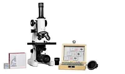 Buy Student Compound Biological Microscope 25 Prepared Microscope Slides  With Box • 179$