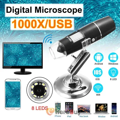 Buy Digital Microscope Coin Microscope 50-1000X Magnification Handheld USB • 21.29$