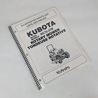 Buy Kubota RC72-27B Rotary Mower Illustrated Parts List Manual • 19.95$
