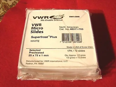 Buy Genuine VWR Superfrost Plus Microscope Slides, Half Gross (77), CAT# 48311-703 • 40$