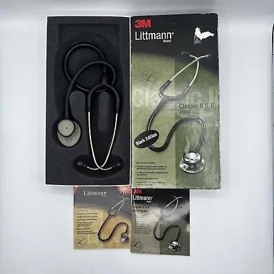 Buy 3M Littmann Classic II SE Stethoscope Black  Excellent Condition W/ Box/Papers • 74.97$