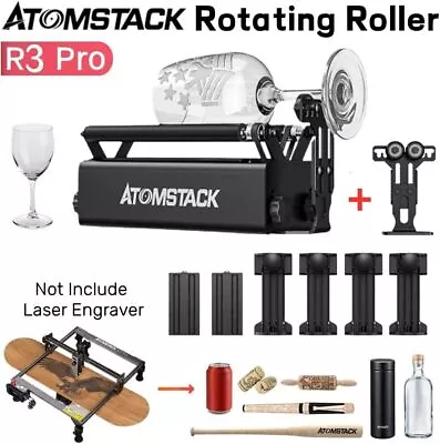 Buy ATOMSTACK R3 PRO Rotary Roller Cylindrical Laser Engraving Rotating Frame Stand • 89.99$
