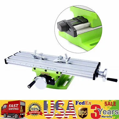 Buy Work Table Cross Slide Bench Drill Press Vise X-Y 2 Axis Milling Machine Fixture • 38.90$