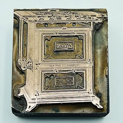Buy VTG Printing Letterpress Printer Block Copper On Wood Acorn Stove Antique • 39.95$