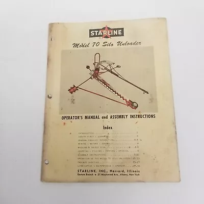 Buy Starline Model 10 Silo Unloader Operator's Manual, CC#301246 • 14.95$