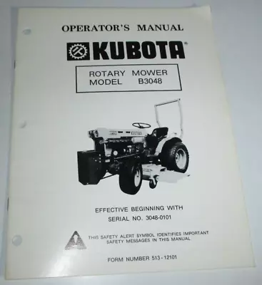 Buy Kubota B3048 Rotary Mower Operators & Parts Manual (fits B6100 B7100 Tractors) • 14.99$