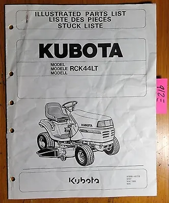 Buy Kubota RCK44LT Mower Illustrated Parts List Manual 97898-41110 5/95 • 15$