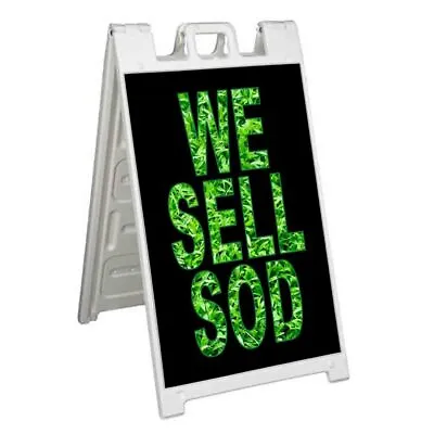 Buy WE SELL SOD GRASS Signicade 24x36 Aframe Sidewalk Decal Sign Banner LAWN MOWER • 162.40$