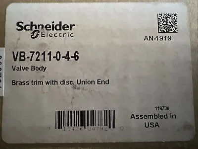 Buy Schneider Vb-7211-0-4-6 Valve Union,3/4 ,Normally Open,7.5 Gpm • 85$