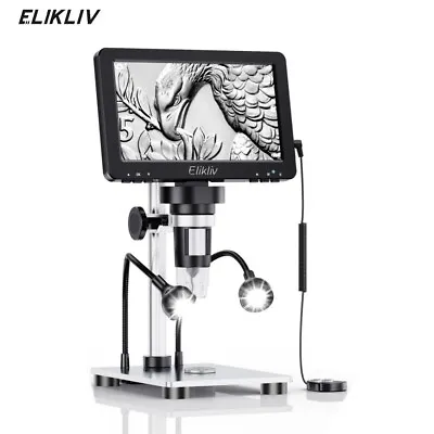 Buy Elikliv Digital Coin Microscope 1200X 7  LCD 12MP FHD Camera Remote Control USB • 79.99$