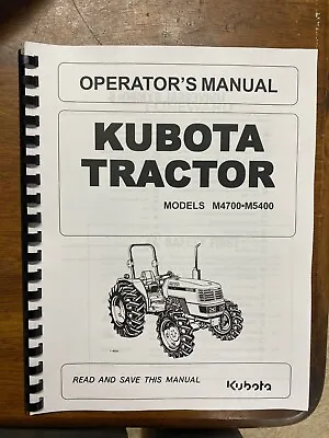 Buy 4700 5400 Farm Tractor Operator Maintenance Manual Kubota M4700 M5400 • 20.97$