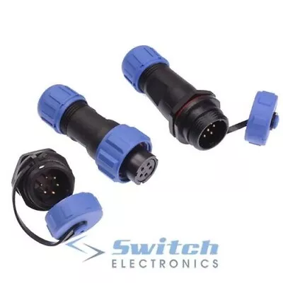 Buy 2 To 9 Pin M13 Waterproof Circular Cable Connector Male Female Socket Plug IP68 • 17.39$