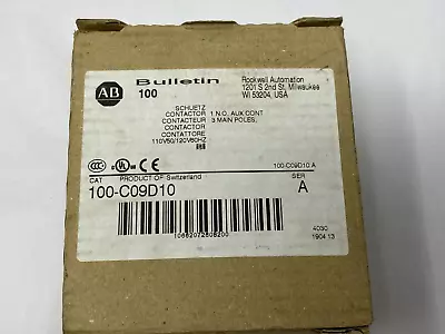 Buy Allen-Bradley 100-C09D10 IEC Contactor 9A 3P 120VAC Coil 1 N. O. 1 N. C. • 92.56$