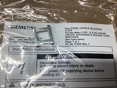 Buy Siemens E2hbl Breaker Handle Blocking Clips #127l98-ci • 16.99$