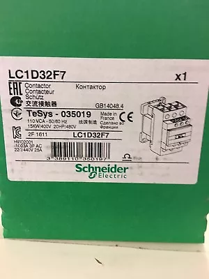 Buy LC1D32F7. 110 V 50 /60. Hz   SCHNEIDER  • 84.99$