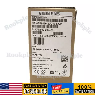 Buy New Siemens 6SE6 420-2UC17-5AA1 6SE6420-2UC17-5AA1 MICROMASTER420 Without Filter • 312.88$