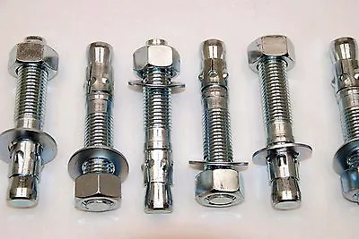 Buy (5) Concrete Wedge Anchor Bolts 1 X 6 Includes Nuts & Washers • 62.99$