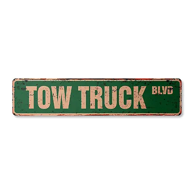 Buy TOW TRUCK Vintage Street Sign Metal Plastic Driver Towing Companys Towed • 18.99$