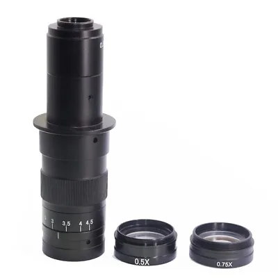 Buy Long Work Distance 180X C-Mount Industry Microscope Camera Lens 0.5 0.75X Barlow • 89.99$