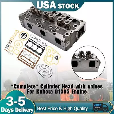 Buy D1305 Complete Cylinder Head Assy+Gasket For Kubota B2710HSD F3060 Tractor T5 • 388.88$