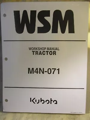 Buy Kubota M4N-071 Workshop Manual • 74.99$