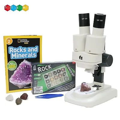 Buy IQCREW Amscope Kids 20-50X Portable LED Microscope + Rock & Mineral Activity Kit • 96.99$