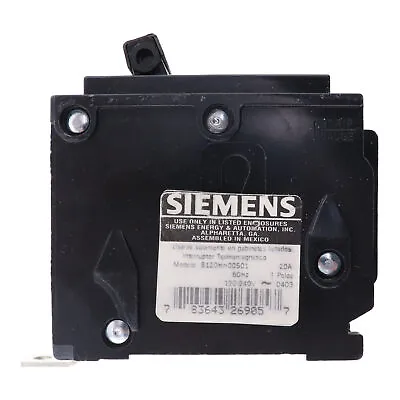 Buy Siemens B120hh00s01 Shunted Circuit Breaker, Hbl, 1-pole, 20a, 65ka, 120/240v • 164.50$