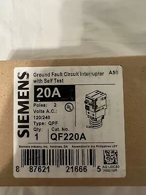Buy Siemens QF220A 20 Amp 120V Ground Fault Circuit Interrupter • 82.80$