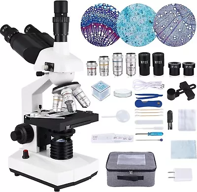 Buy Poothoh Trinocular Compound Microscope 40X-5000X Magnification SMX9543 • 199$