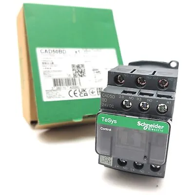 Buy Schneider Electric CAD50BD TeSys Control Relay 24VDC Coil, 5 N.O. Contacts, 10A • 65$