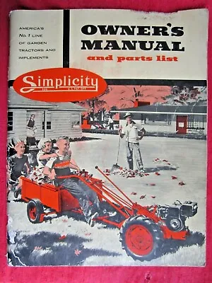 Buy Simplicity Models  V ,  L-1  &  F  Garden Tractor Operator's & Parts List Manual • 150$
