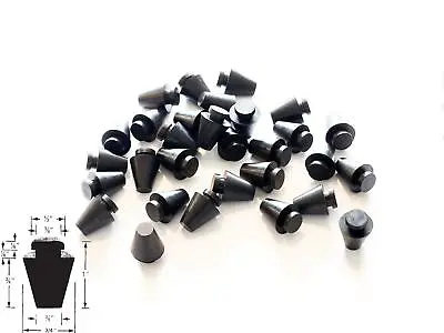 Buy 25 Push-in Rubber Bumper Feet Stem Stoppers/Hole Plug 1/8 Groove - Fits 3/8 Hole • 16.49$