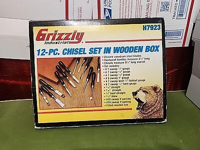 Buy Grizzly Industrial H7923 12-PC  Carving Chisel Set-Steel Blades  Missing 1 So 11 • 40$