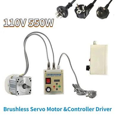 Buy 110V 550W Woodworking Machinery Lathe Face Mount Servo Motor & Controller Driver • 159.96$