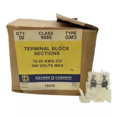 Buy Square D 9080 GM3 12-22 AWG 300 V Terminal Block Section Lot Of 50 • 29.99$
