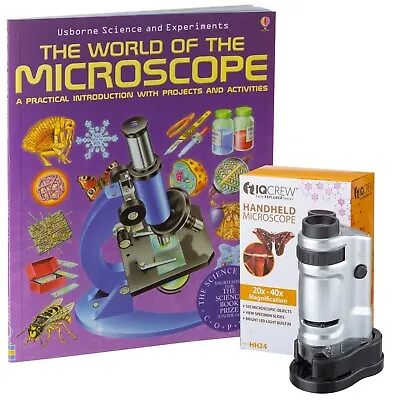 Buy IQCrew Kids 20X-40X Handheld Pocket Microscope Portable Powered LED + Intro Book • 31.99$