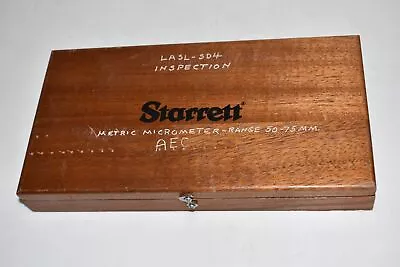 Buy ^^ Starrett 436M Metric Micrometer Range 50MM-75MM W/Wooden Box (SRN93) • 48.75$