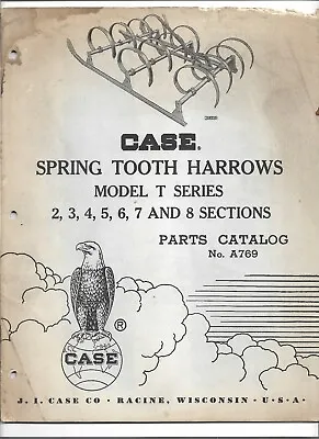 Buy Original OE Case T Series Spring Tooth Harrows 2-8 Sections Parts Catalog # A769 • 12$