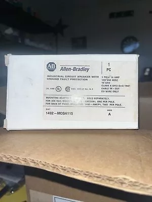 Buy Allen Bradley 1492-MCGA115 Series A Industrial Circuit Breaker 15 Amp 1 Pole 120 • 36$