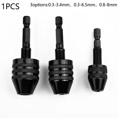 Buy Keyless Drill-Bit Chuck Adapter With 1/4 Hex Shank For Impact Driver NEW UK • 6.87$