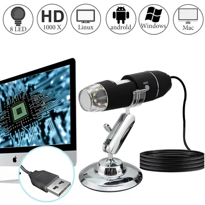 Buy 1000X USB Digital Microscope For Electronic Accessories Coin Inspection US Stock • 22.19$
