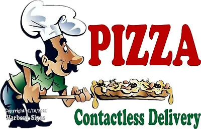 Buy Pizza Contactless Delivery Decal (Choose The Size) Food Truck Concession Sticker • 11.99$