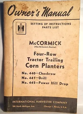 Buy 1950 McCormick Owners Manual, 4 Row Tractor Trailing Corn Planter, #40. #10-10 • 13.25$