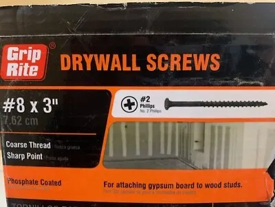 Buy Grip-Rite 3CDWS1 #8x3” Coarse Thread Sharp Point Drywall Screw 100pcs • 8.99$