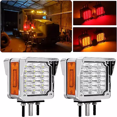 Buy Sturdy 2-Piece Double Face Trailer Led Pedestal Turn Signal Lights Clear Lens • 57.11$