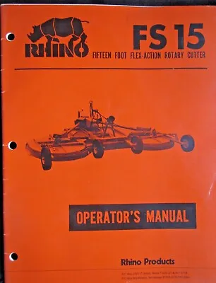 Buy Rhino Fs15 Batwing 15 Foot Flex Action Rotary Mower Cutter Operator's Manual • 25$