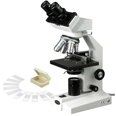 Buy AmScope 40x-1000x Binocular Biological Microscope + Mech Stage + Slides • 165.99$