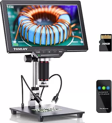 Buy TOMLOV DM202 Digital Magnifier 10In Coin Microscope HDMI Camera&Video Soldering • 140.99$