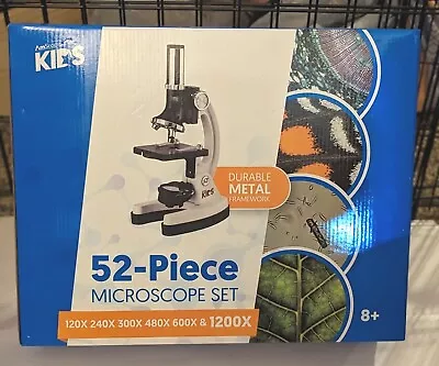 Buy AMSCOPE 52-Piece Kids Microscope Kit 120X-1200X Magnification Beginner Scientist • 35$