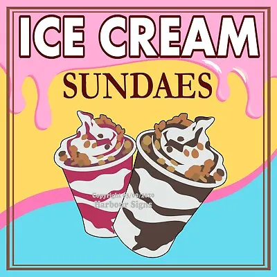 Buy Ice Cream Sundaes DECAL (Choose Your Size Decal) Concession Food Truck Sticker • 16.99$